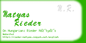 matyas rieder business card